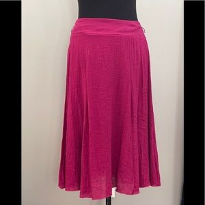 A-Line Mid-length Casual Skirt in Fuchsia